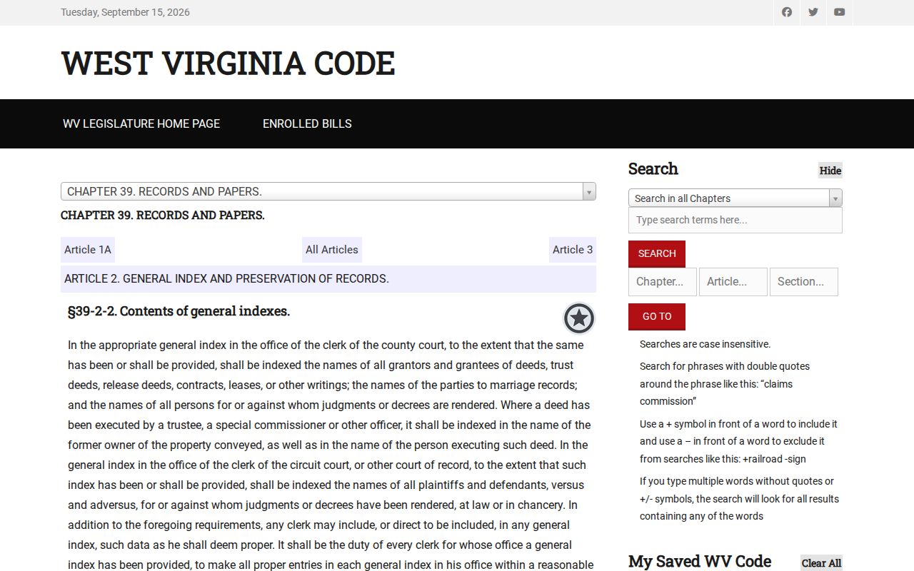 Clay County deed records and the West Virginia grantor-grantee index statute