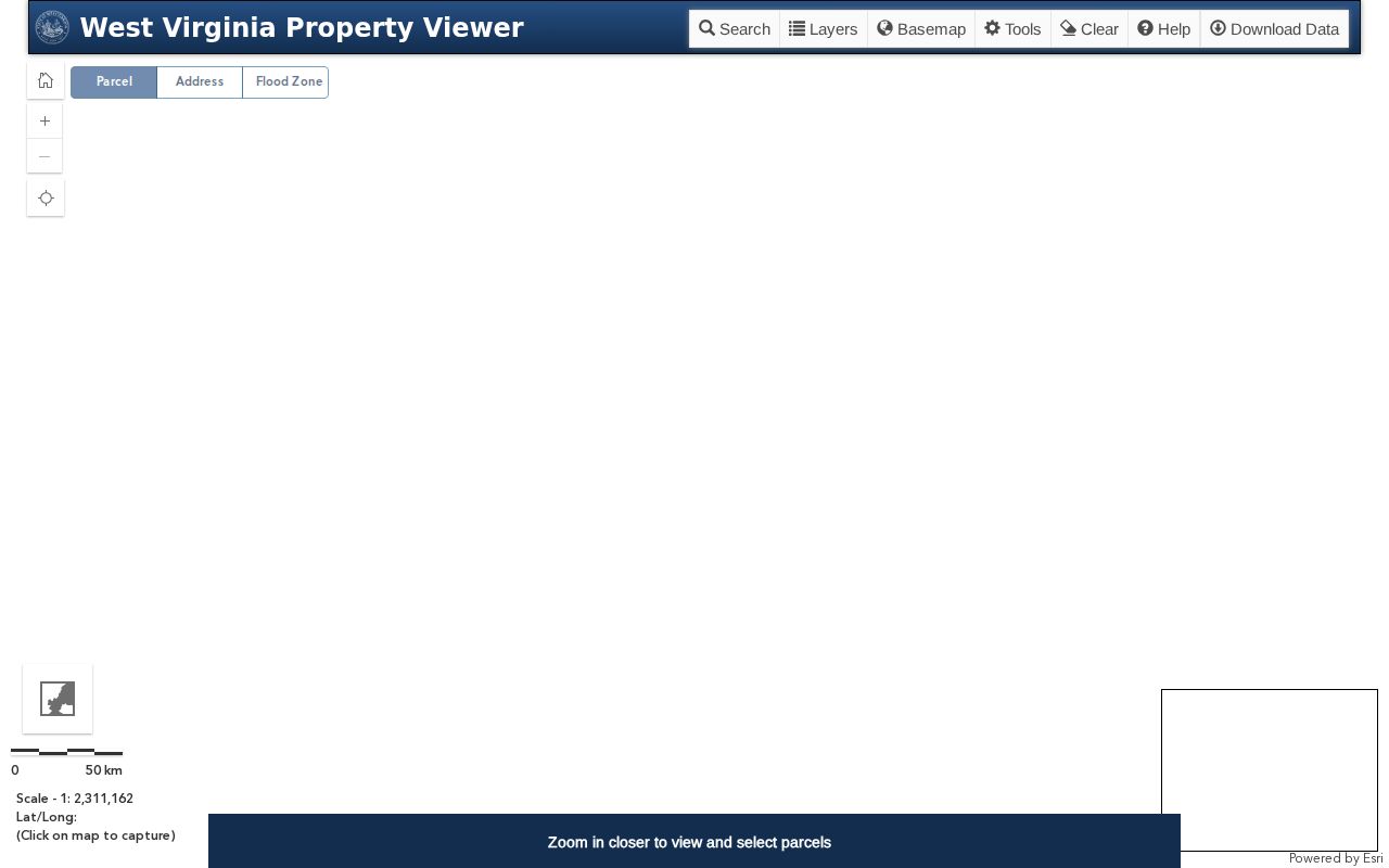 Clay County delinquent-land parcel layer in the state property viewer
